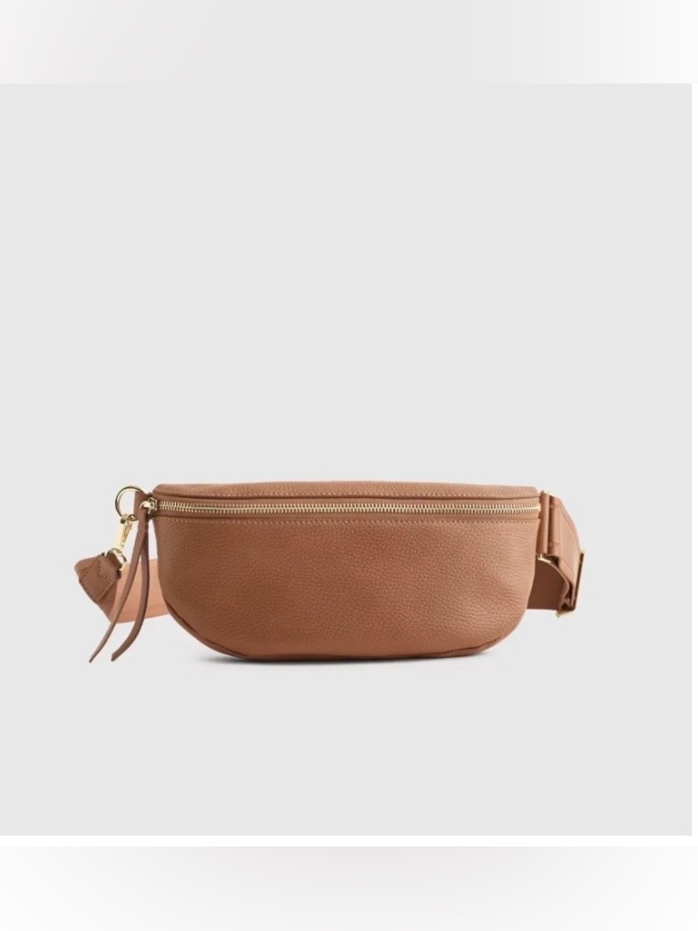 Quince Italian Pebbled Leather Sling Bag Cognac